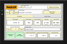Load image into Gallery viewer, Control panel screen for a pail filling system showing fill profile settings