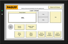 Load image into Gallery viewer, Control panel screen for a pail filling system showing manual loading and unloading options