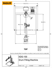 Load image into Gallery viewer, DC-100 Drum Tote Pail Filling machine top engineering drawing